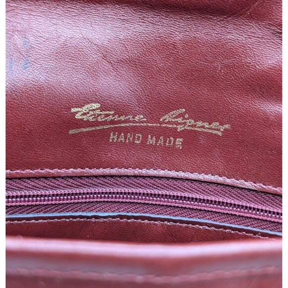 Vintage 70s ETIENNE AIGNER Smooth Leather Clutch Bag Handbag Oxblood Red VTG - Picture 5 of 6